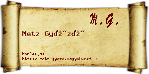 Metz Győző névjegykártya